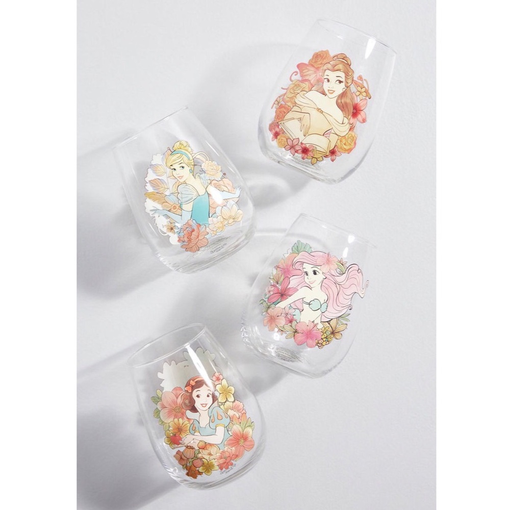 Disney Princess Contour Glass Tumblers Set